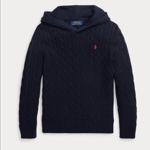 Polo Ralph Lauren Navy Cable Knit Hooded Sweater 2T